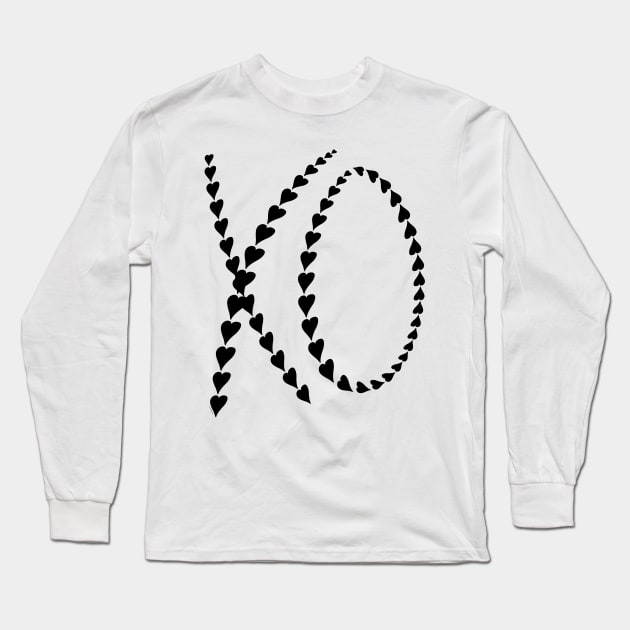 XO Modern Hearts Hugs & Kisses Long Sleeve T-Shirt by DoubleBrush